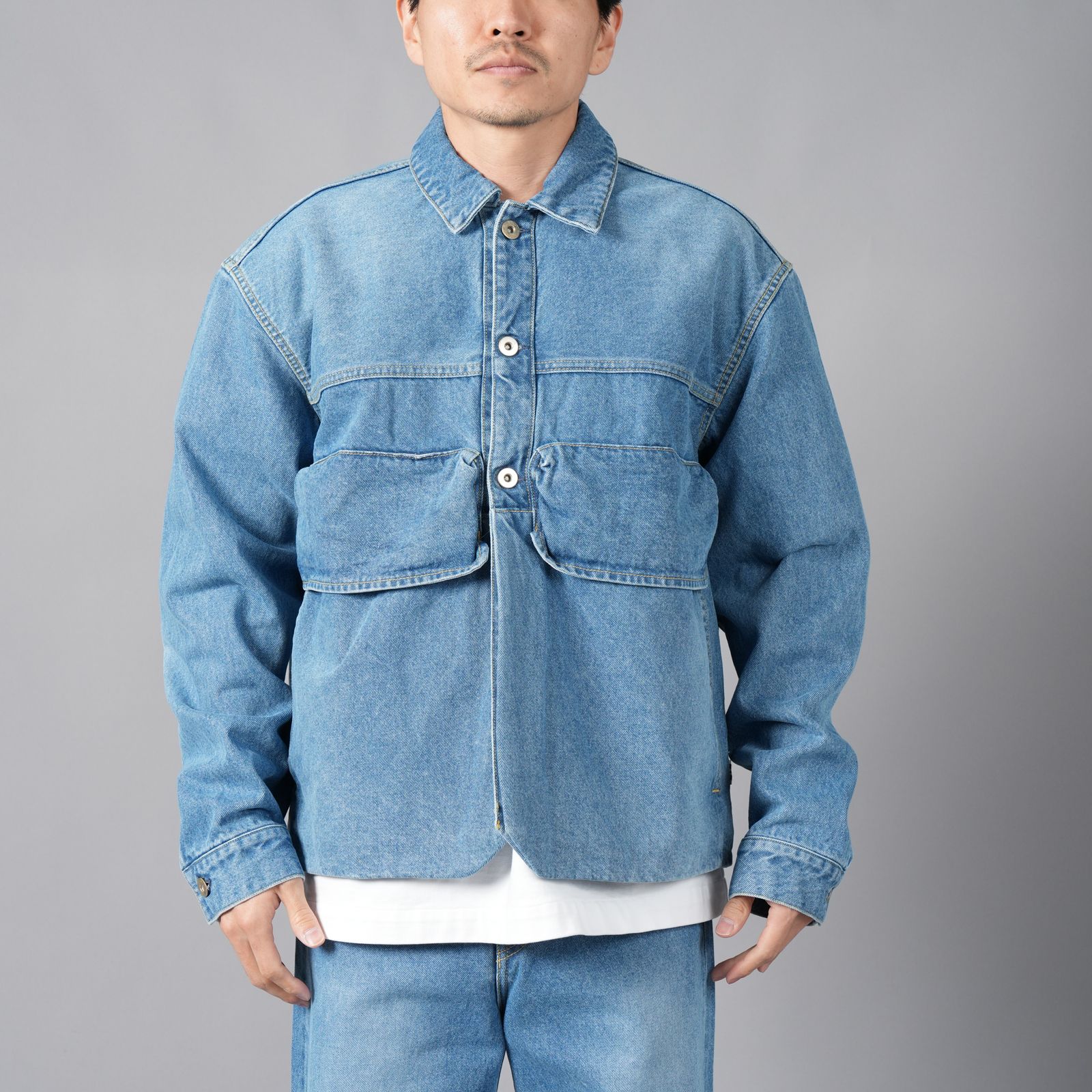 POCKET DENIM JACKET / ポケットデニムジャケット (ウォッシュドブルー)