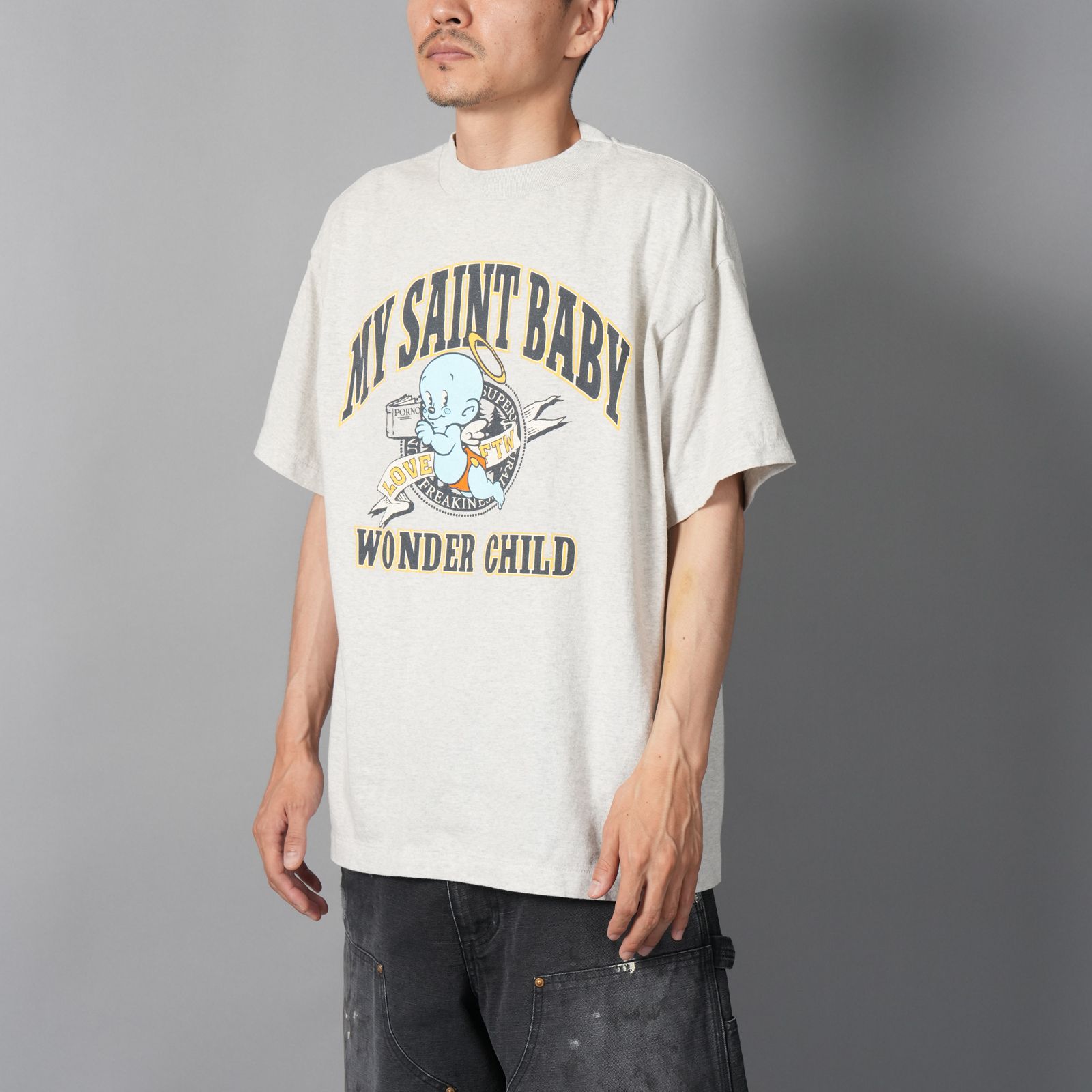 【ラスト1点】SM-HR1-0000-027 / SS TEE / SAINT BABY / GREY / Tシャツ (グレー)