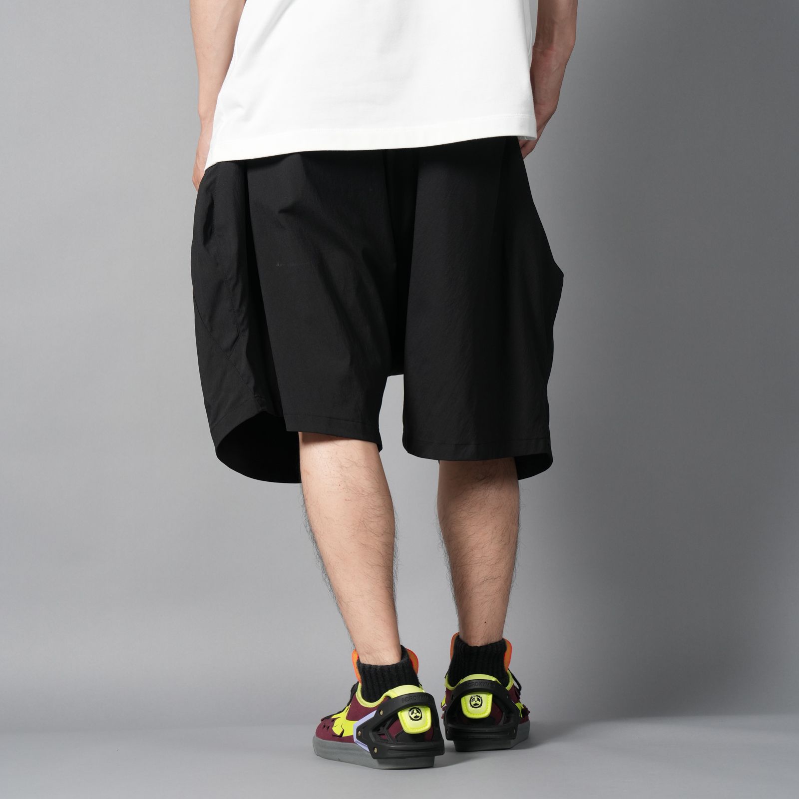 SP62-M / NYLON STRETCH WEB BELT SHORT PANT / ショートパンツ [ウルトラワイドフィット][ストレッチ入り] (ブラック)