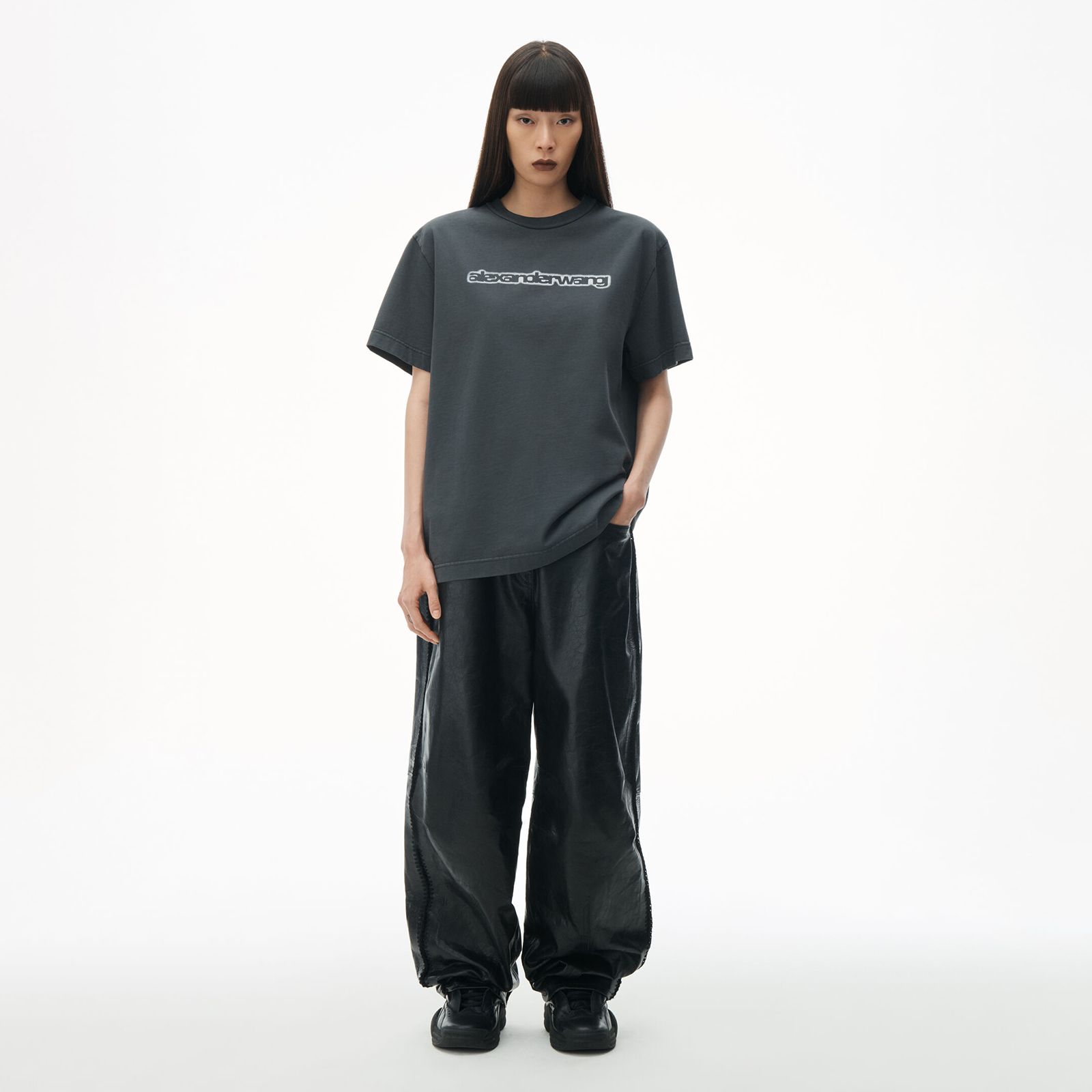 alexander wang ジャージー レタスヘム ベビーTシャツ 関送込 