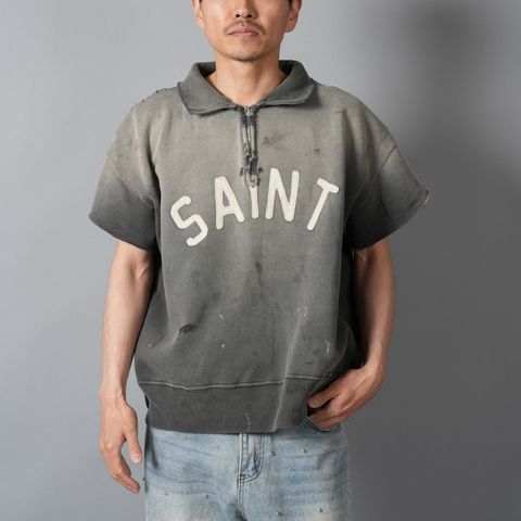 SM-MK8-0000-052 / SS HALF ZIP SWEAT / SAINT / CHARCOAL / ハーフジップスウェット(チャコール)