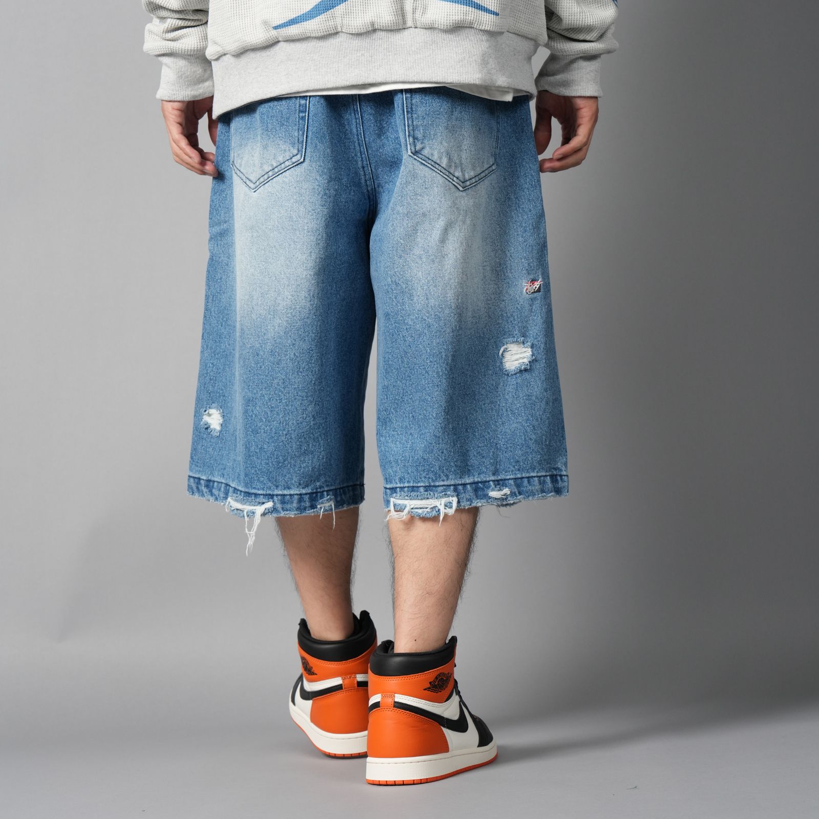 【残りわずか】 Tribal Denim Five-pocket Shorts / トライバル デニム ファイブポケット ショーツ (ヴィンテージブルー)