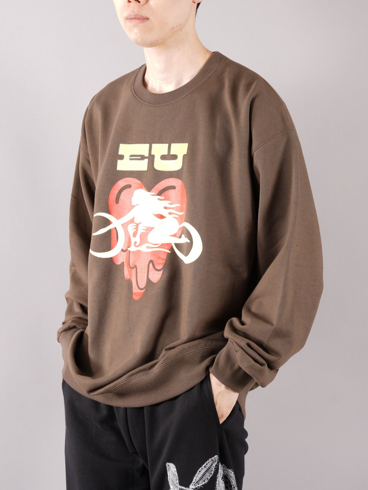 【ラスト1点】GIRL BIKE SWEAT SHIRT / ガールバイク スウェットシャツ (ブラウン)