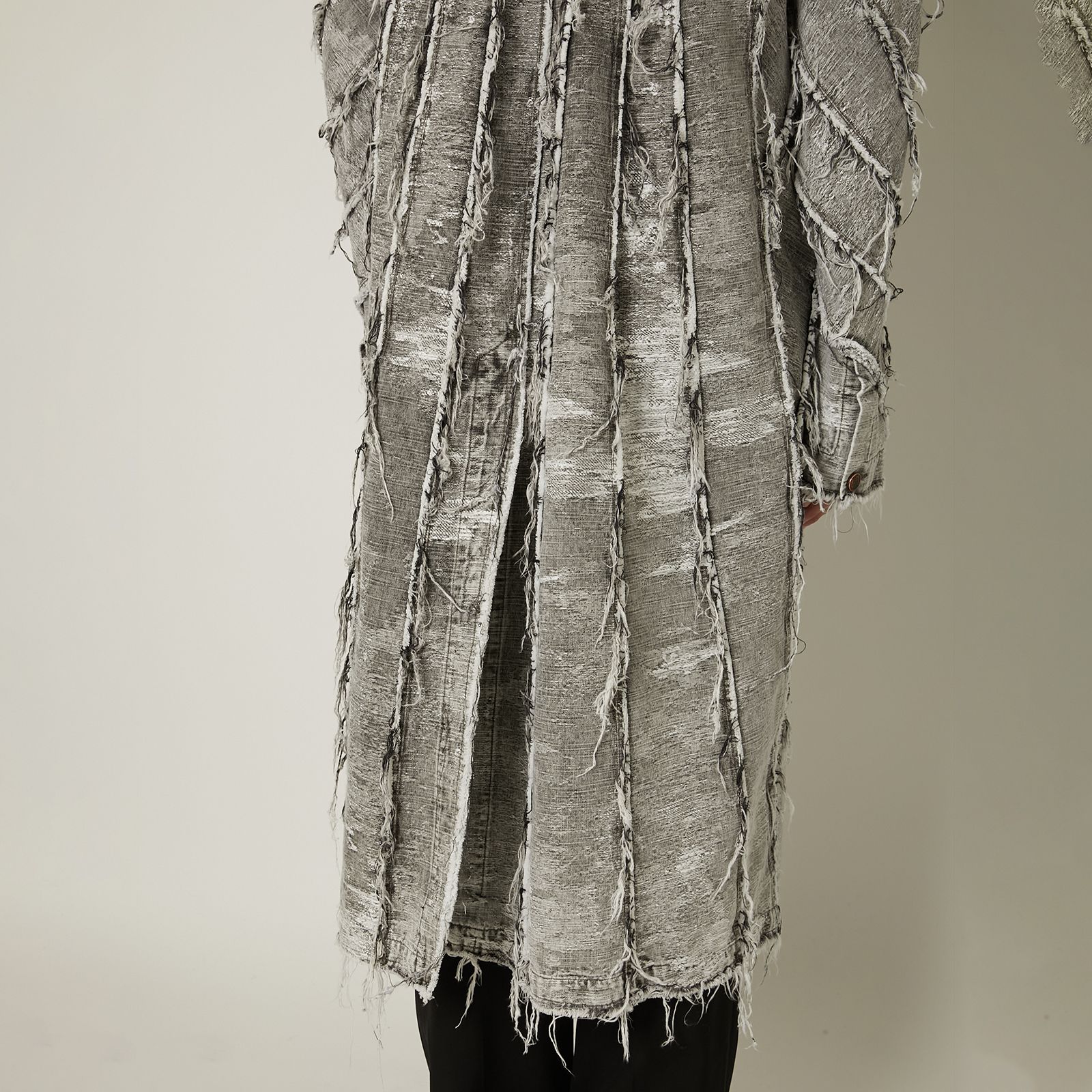 【ラスト1点】DENIM LONG COAT / デニムロングコート (ブラックケミカル)