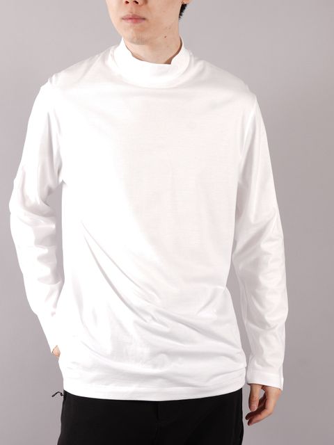 ラスト1点 / M CLASSIC MOCK NECK LS TEE / クラシック モックネック ロングスリーブ Tシャツ (ホワイト)