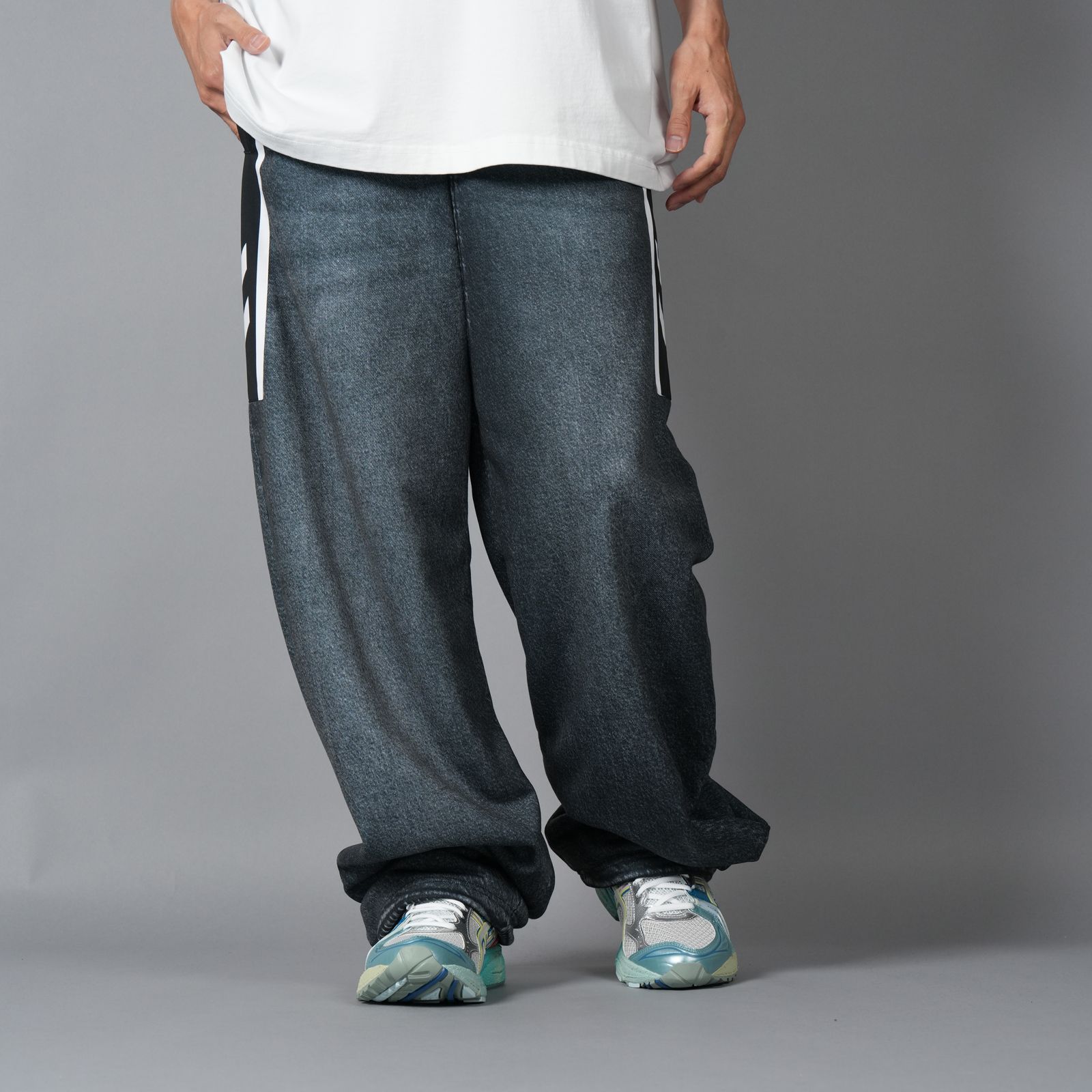 TRANS DENIM SWEAT TROUSER / トランス デニム スウェット トラウザー (ブラック)