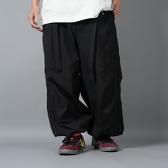 【ラスト1点】P56B-M / NYLON STRETCH WEB BELT TROUSER / / パンツ [ウルトラワイドフィット][ストレッチ入り] (ブラック)
