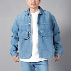 POCKET DENIM JACKET / ポケットデニムジャケット (ウォッシュドブルー)