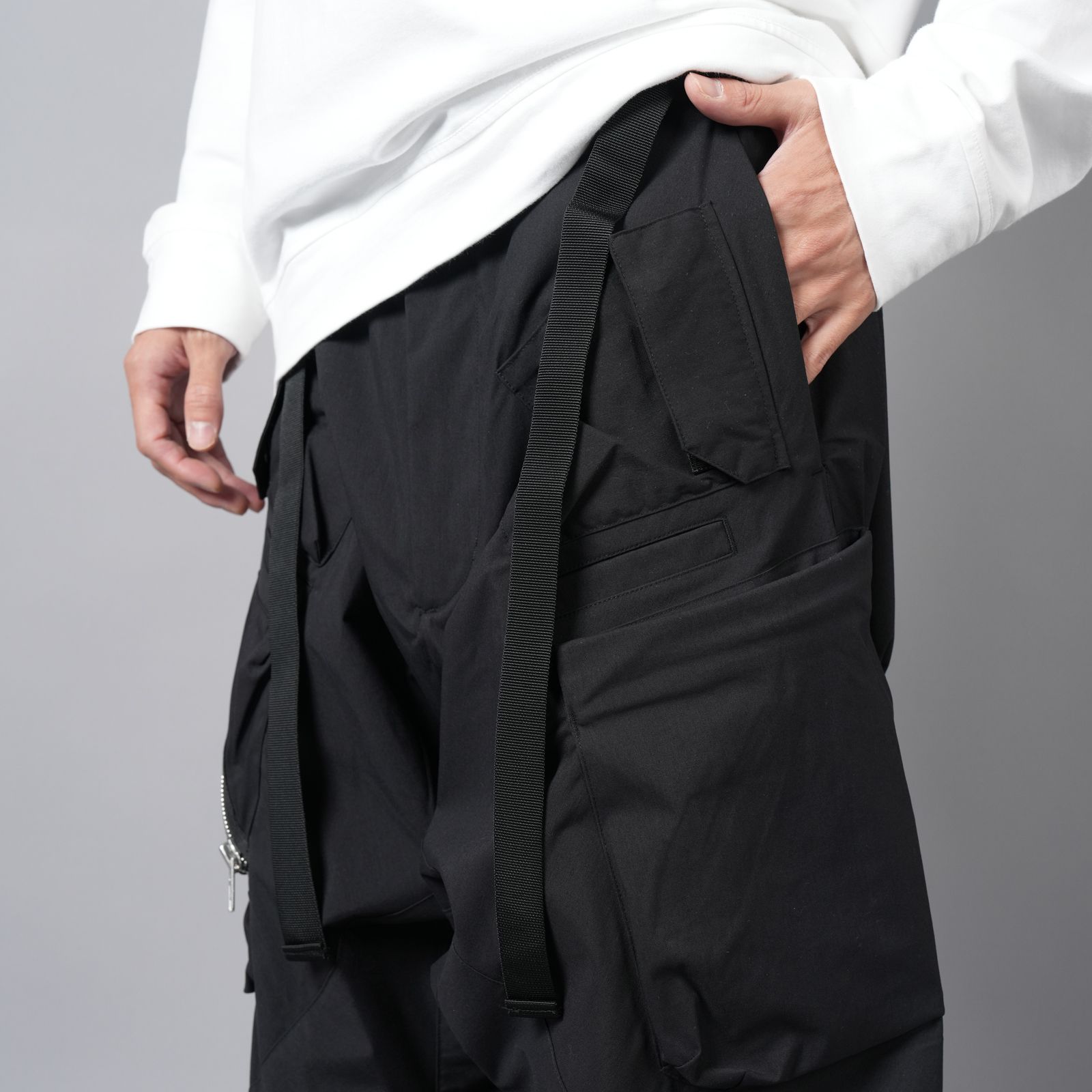 【ラスト1点】P30AL-E / Encapsulated Nylon Ultrawide Drawcord Cargo Trouser Gen. 1 / ナイロン ウルトラワイド ドローコード カーゴトラウザー [ウルトラワイドフィット](ブラック)