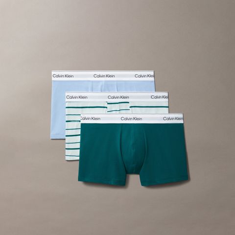 【ラスト1点】Icon Cotton Stretch Trunks 3 Pack / ボクサーパンツ / [3枚パック] (ターフ／ロゴ スプリットストライプ × スプラウトグリーン／フローズンフィヨルド)