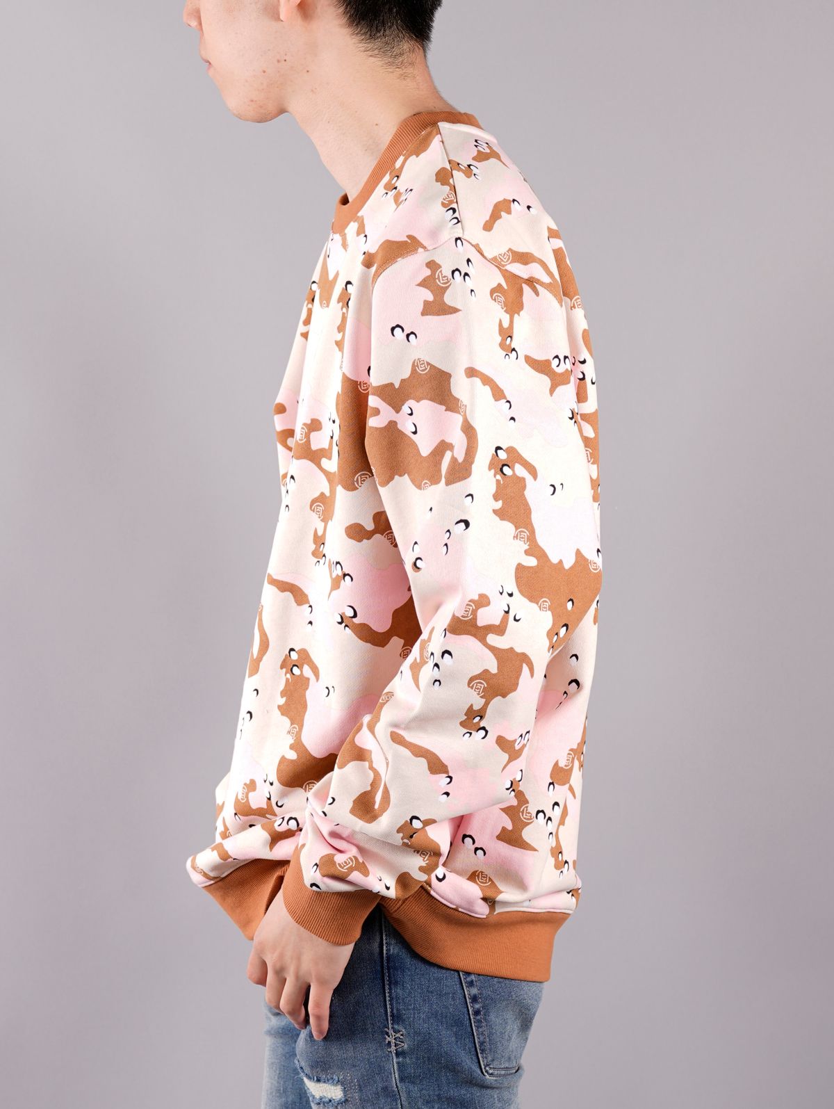 ラスト1点 / ICE-CREAM CAMO CREWNECK SWEAT / アイスクリーム カモ クルーネック スウェット (カーキ)