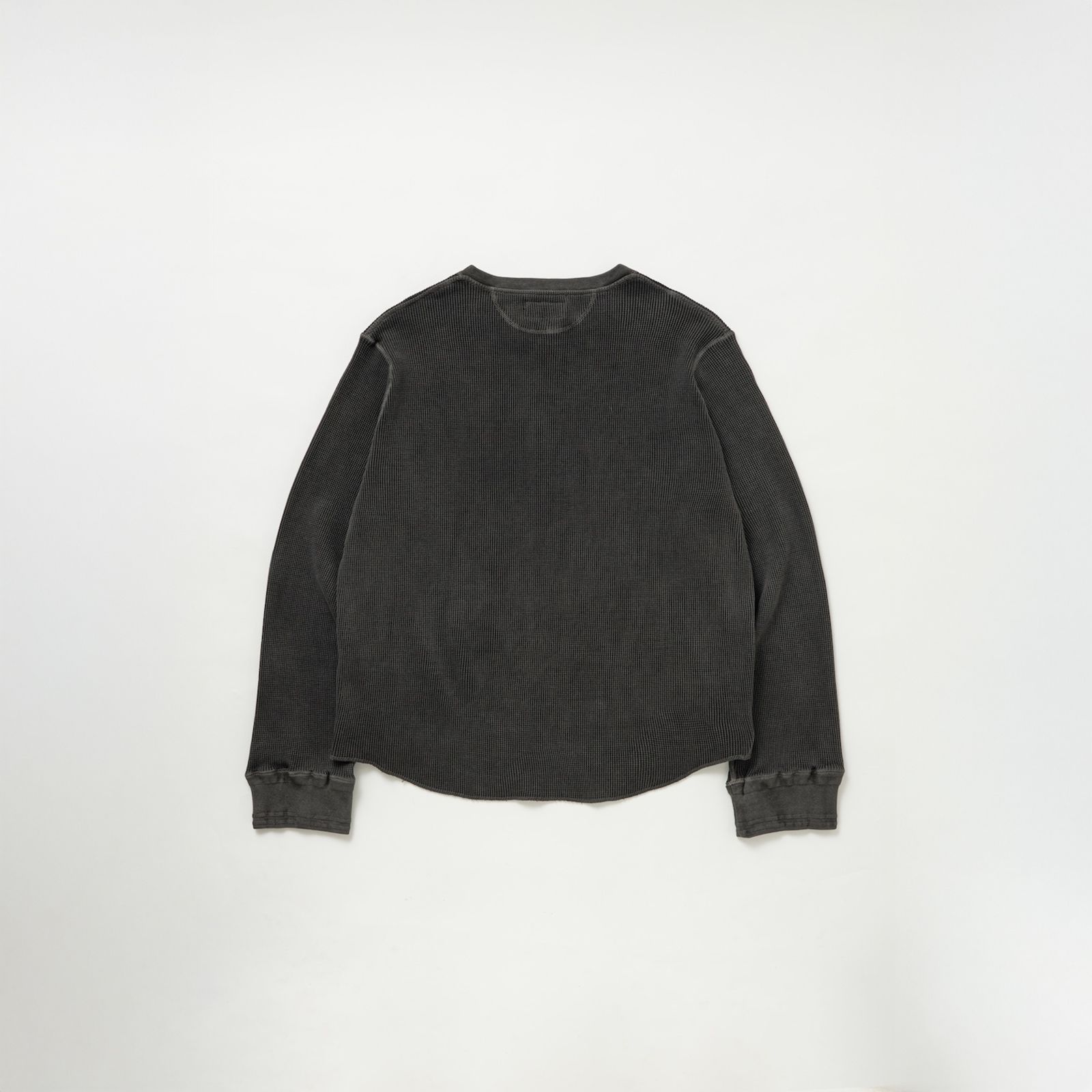 WAFFLE HENLEY NECK SHIRTS / ワッフル ヘンリーネックシャツ (ブラック)
