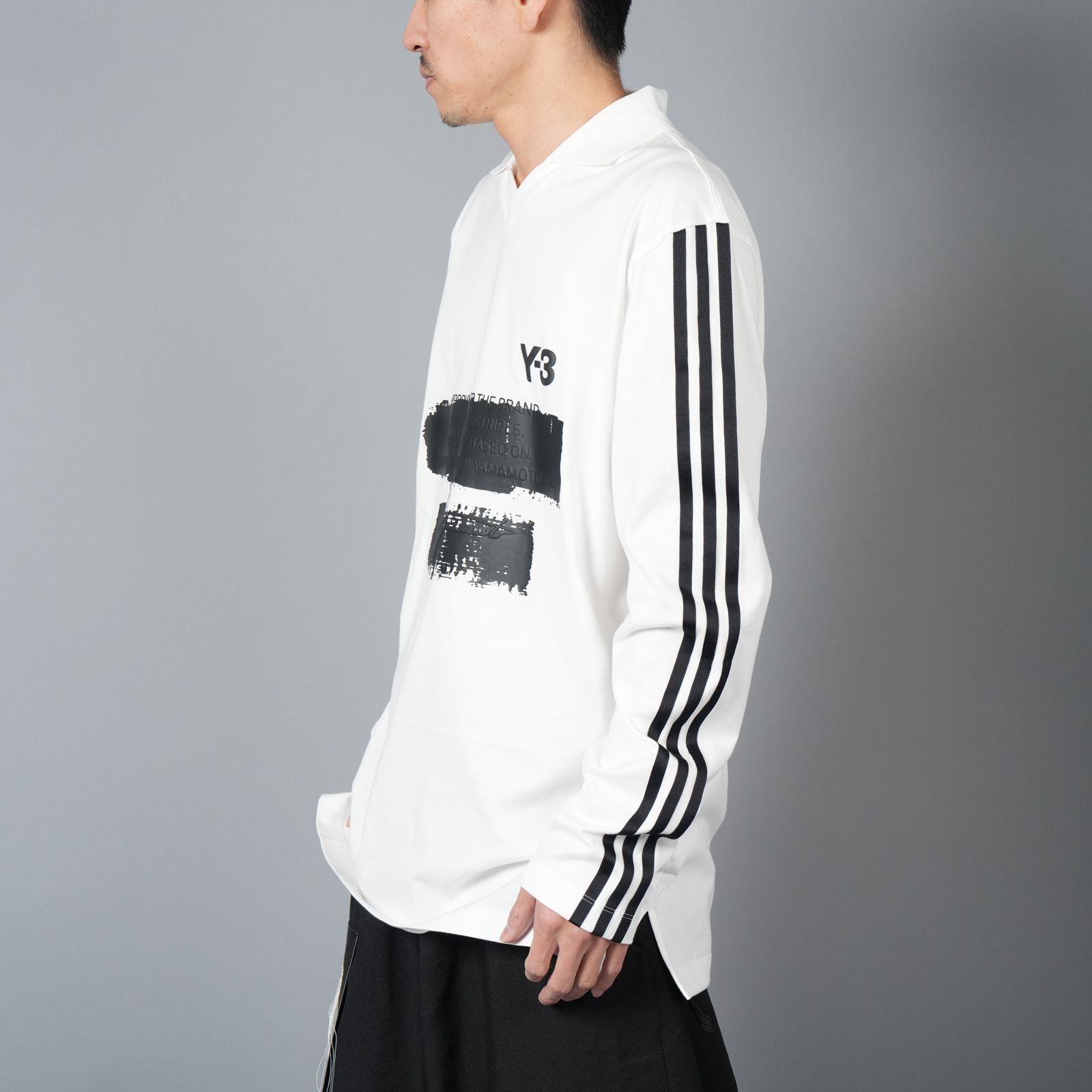 新品！Y-3 ホワイト 長袖カットソーS Y-3 24AWモデル ワイスリー Y-3(adidas×Yohji Yamamoto) バック
