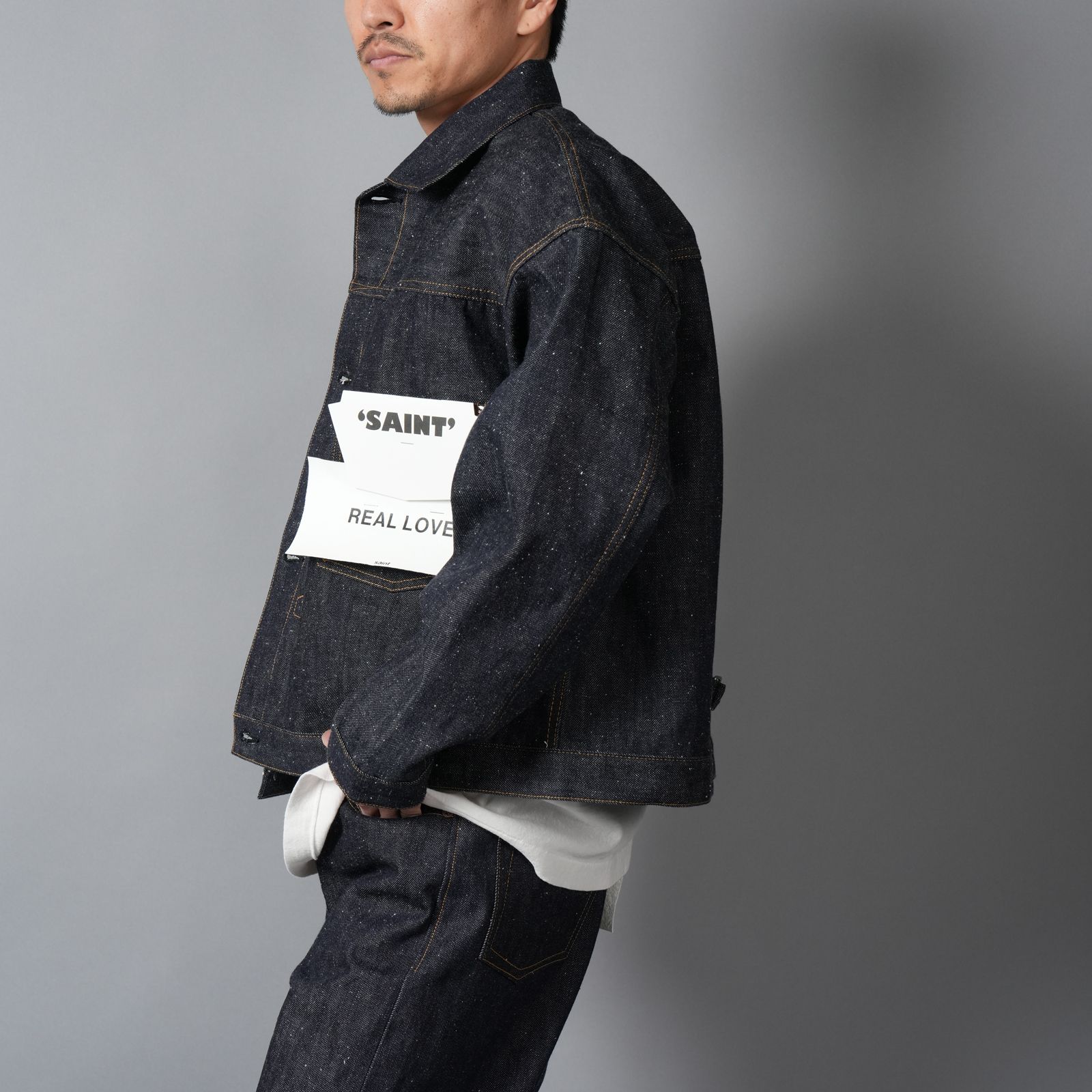 【残りわずか】【コラボ】SM-MK8-0000-C45 / BBJ_DENIM JACKET / REGID / BLUE / ベルベルジン デニムジャケット (リジッド)(ブルー)
