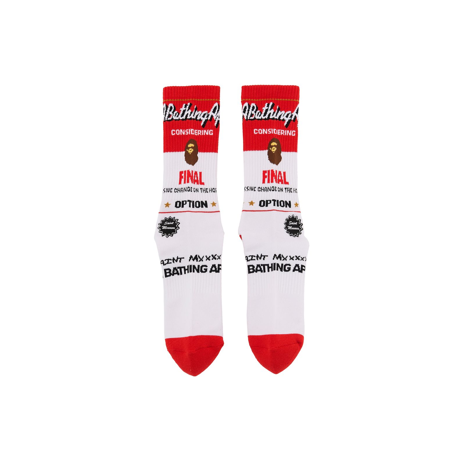【コラボ】SM-MK1-0000-C40 / BAPE_SOCKS / FAINAL / WHITE+RED / ソックス  (ホワイト/レッド)
