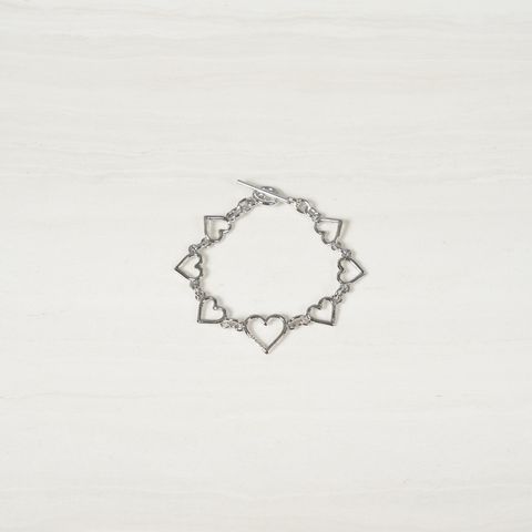 【ラスト1点】Heart Shaped Bracelet / ブレスレット (シルバー) S3.5-1104 BASICKS