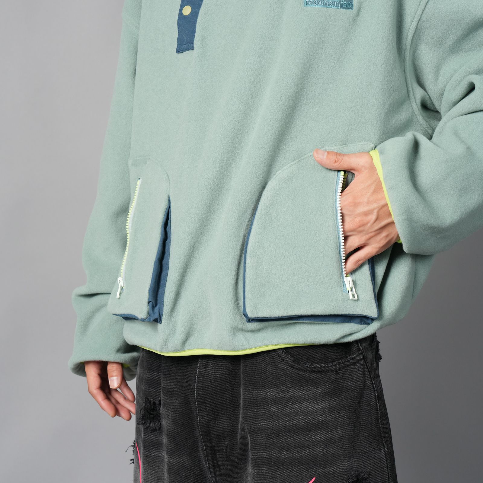 FLOWING FLEECE SWEAT / フローイング フリース スウェット  (カーキ)