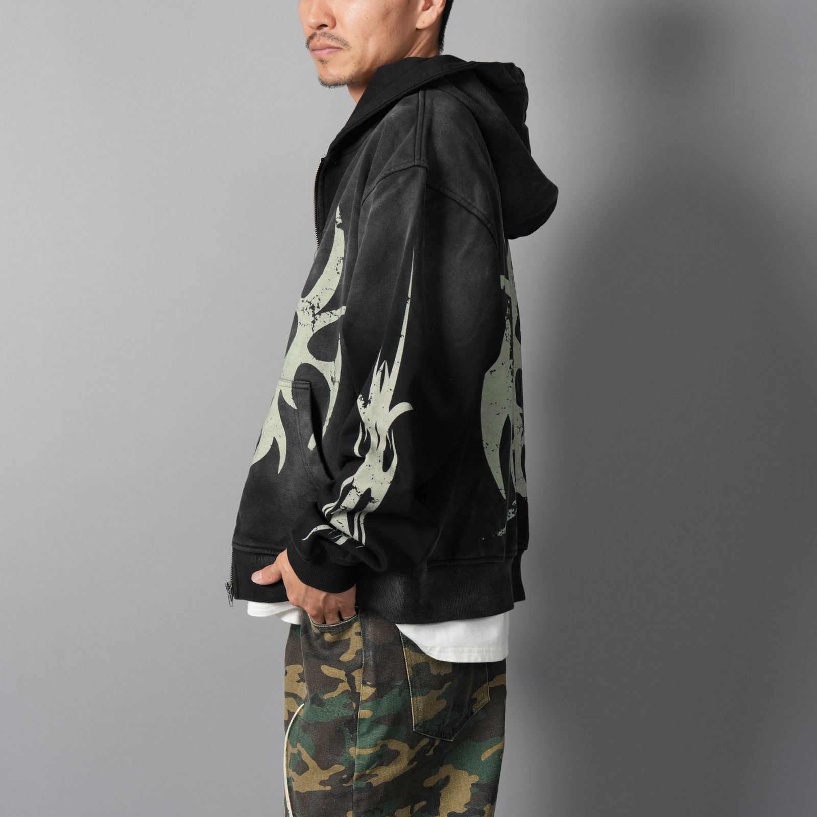 Roach Zip Hooded Sweatshirt / ローチ ジップ フーデッド スウェットシャツ (ブラック)
