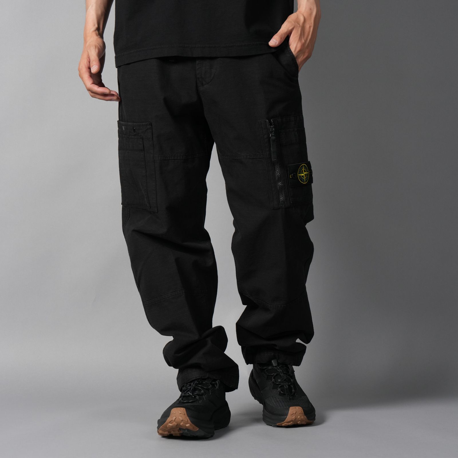 3100015 ORGANIC COTTON RIPSTOP / コットンリップストップ カーゴパンツ  (ブラック)