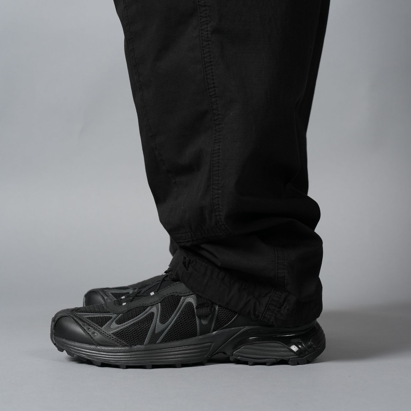 3100007 MERCERISED ORGANIC COTTON RIPSTOP / カーゴパンツ (ブラック)