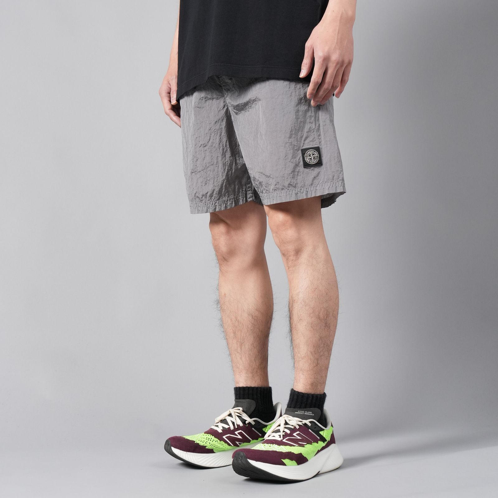 STONE ISLAND - 【ラスト1点】B0943 NYLON METAL SWIM PANTS / ナイロンメタル バミューダ スイムパンツ  [水陸両用] [ナイロンメタル] (グレー) | Confidence