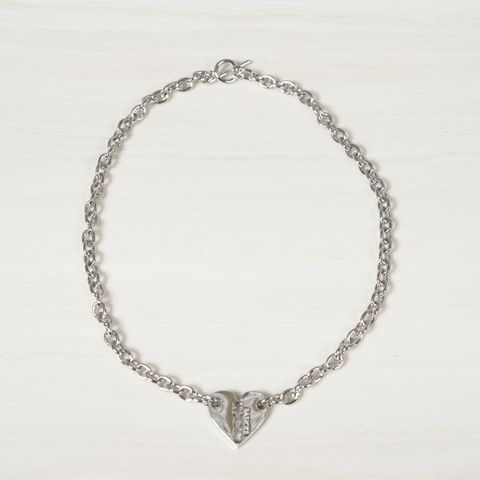【ラスト1点】Heart Razor Necklace (Small Link) / ネックレス (シルバー) S3.5-1105 BASICKS