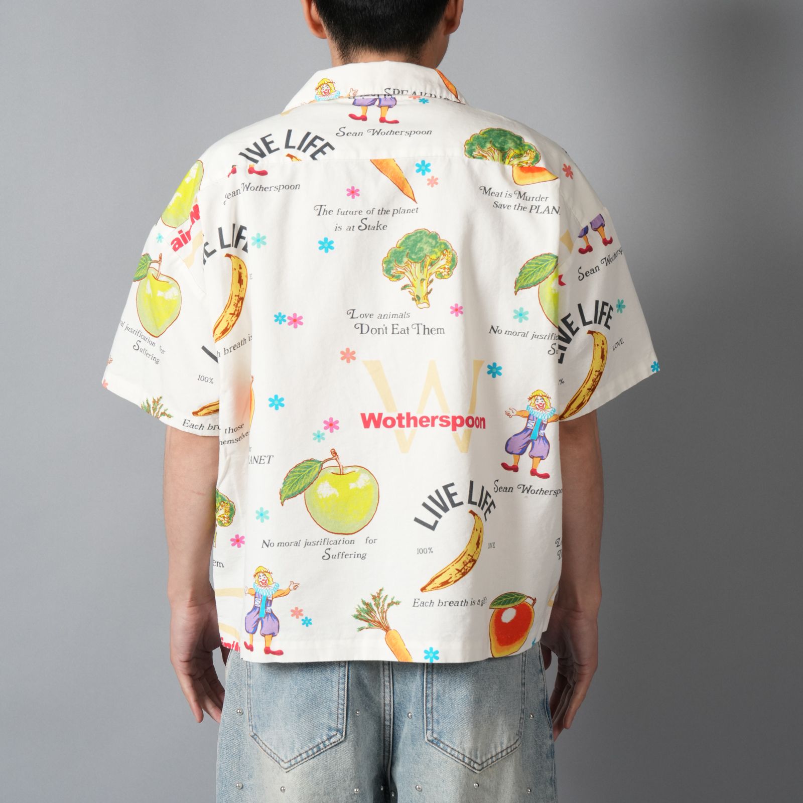 【コラボ】SM-MK8-0000-C10 / SW_OPEN COLLAR SHIRT / WHITE / オープンカラーシャツ  (ホワイト)