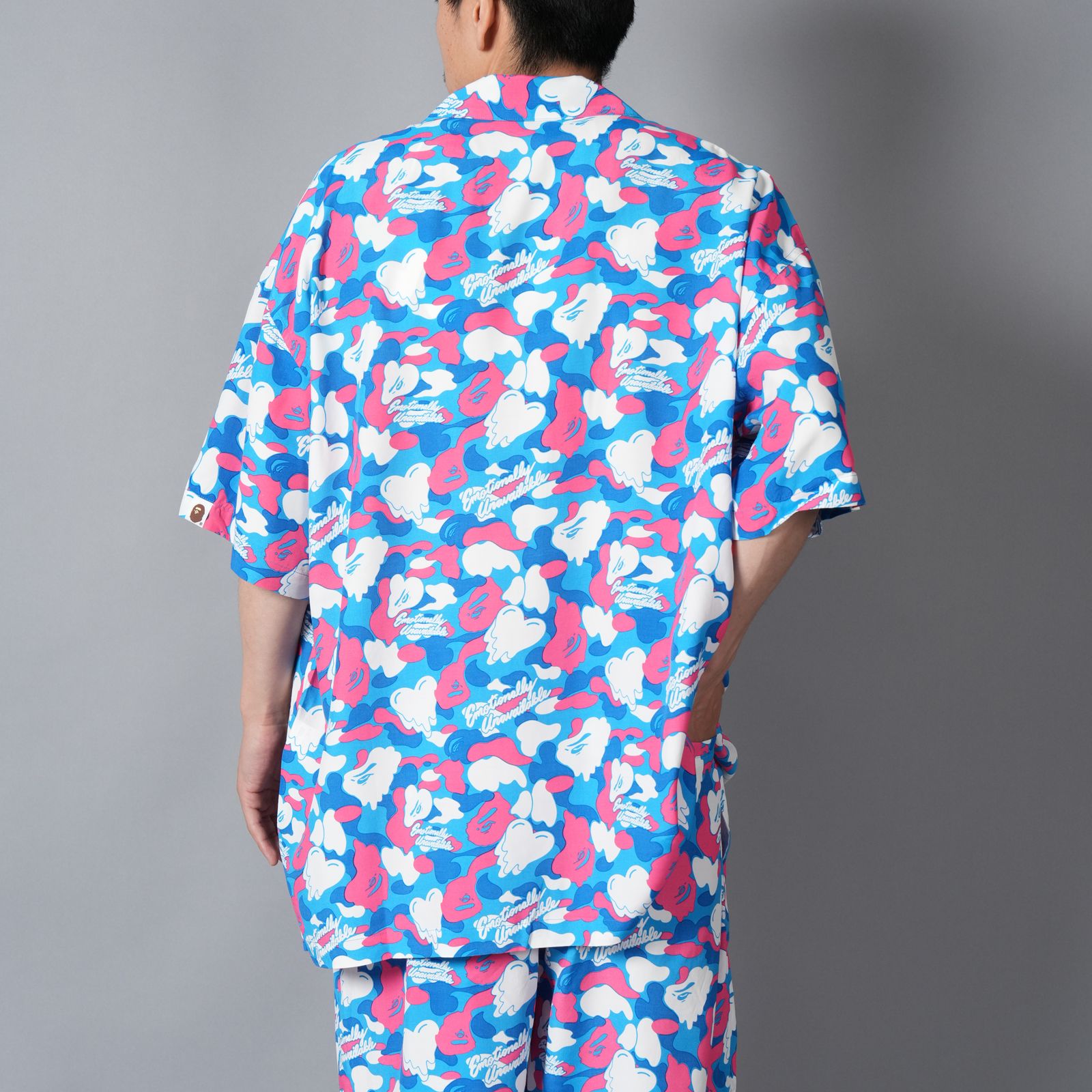 【コラボ】EU-MK8-0000-C03 / EU APE ALOHA SHIRT / BLUE / シャツ (ブルー)