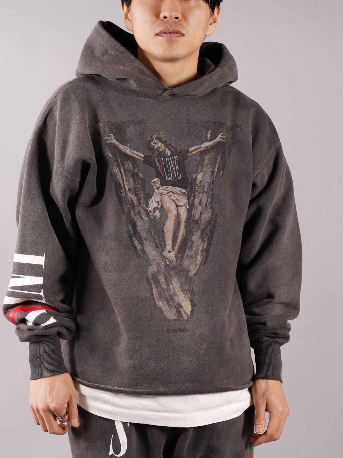 22SS SAINT MICHAEL × VLONE HOODIE USED加工申し訳ございません