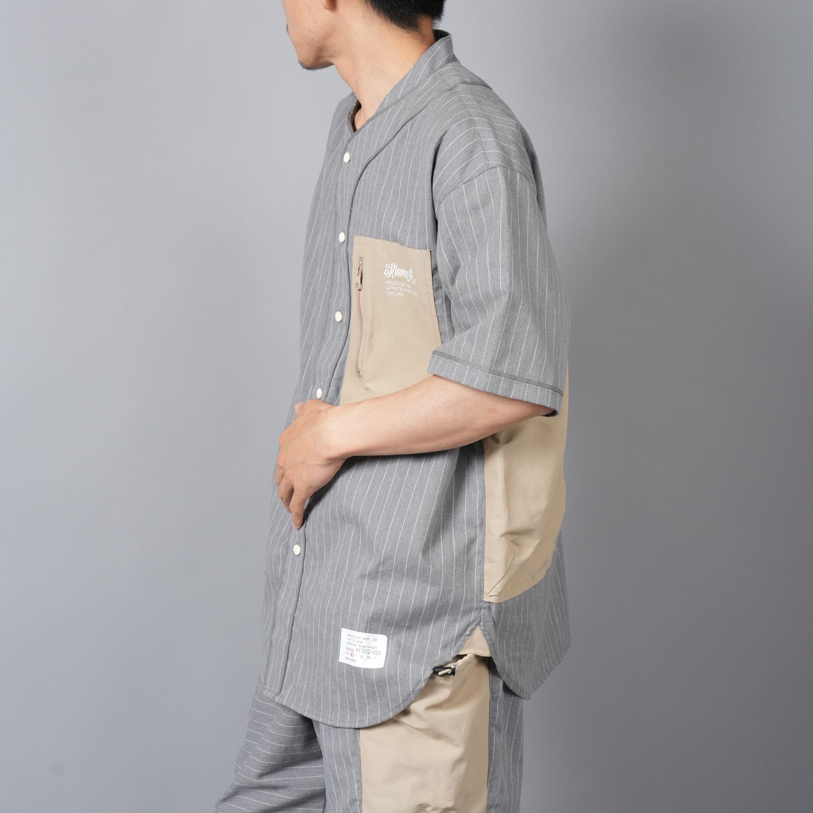 【ラスト1点】Baseball Shirts  / ベースボールシャツ (グレー/ベージュ)