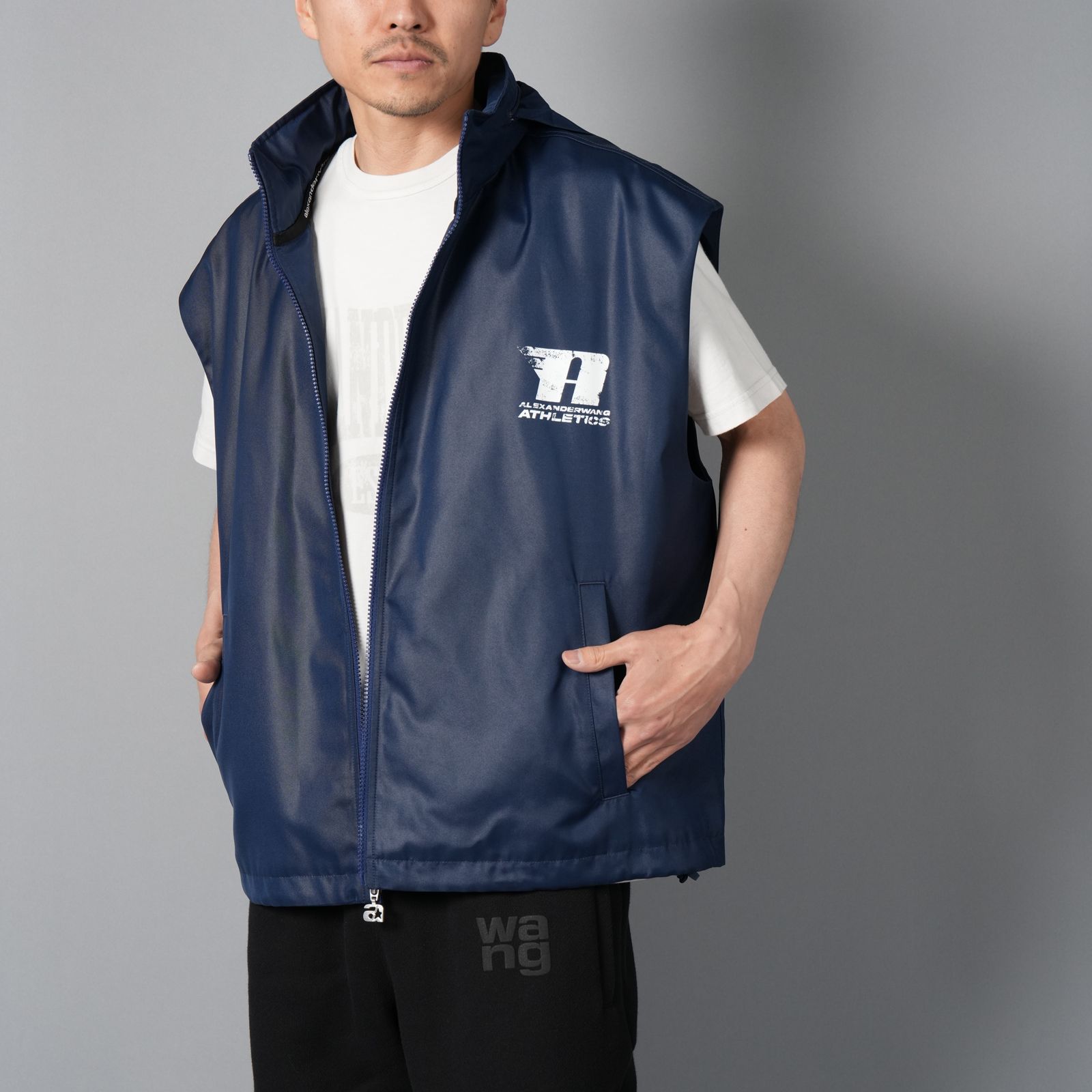 Alexander Wang バックオープンニットベスト alexanderwang アレキサンダーワング 3Dロゴ コットンニット