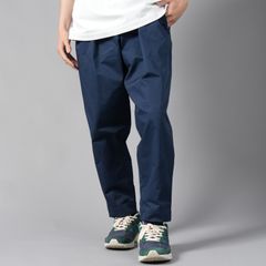 オーガニックギャバジン製パンツ / クロップド / ドローストリング / トラウザーズ (ネイビー)