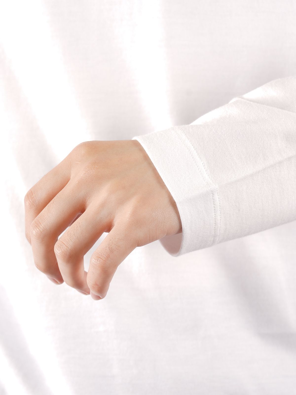 ラスト1点 / M CLASSIC MOCK NECK LS TEE / クラシック モックネック ロングスリーブ Tシャツ (ホワイト)