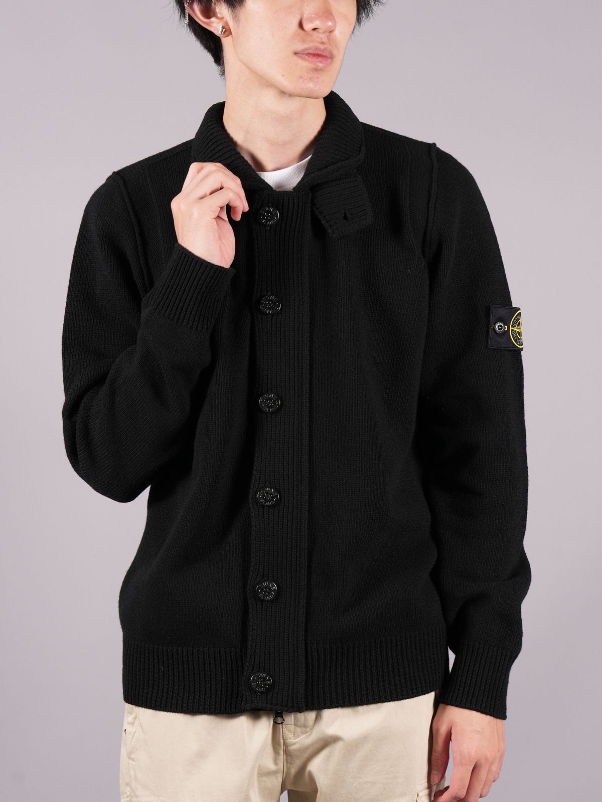 STONE ISLAND BUTTON KNIT