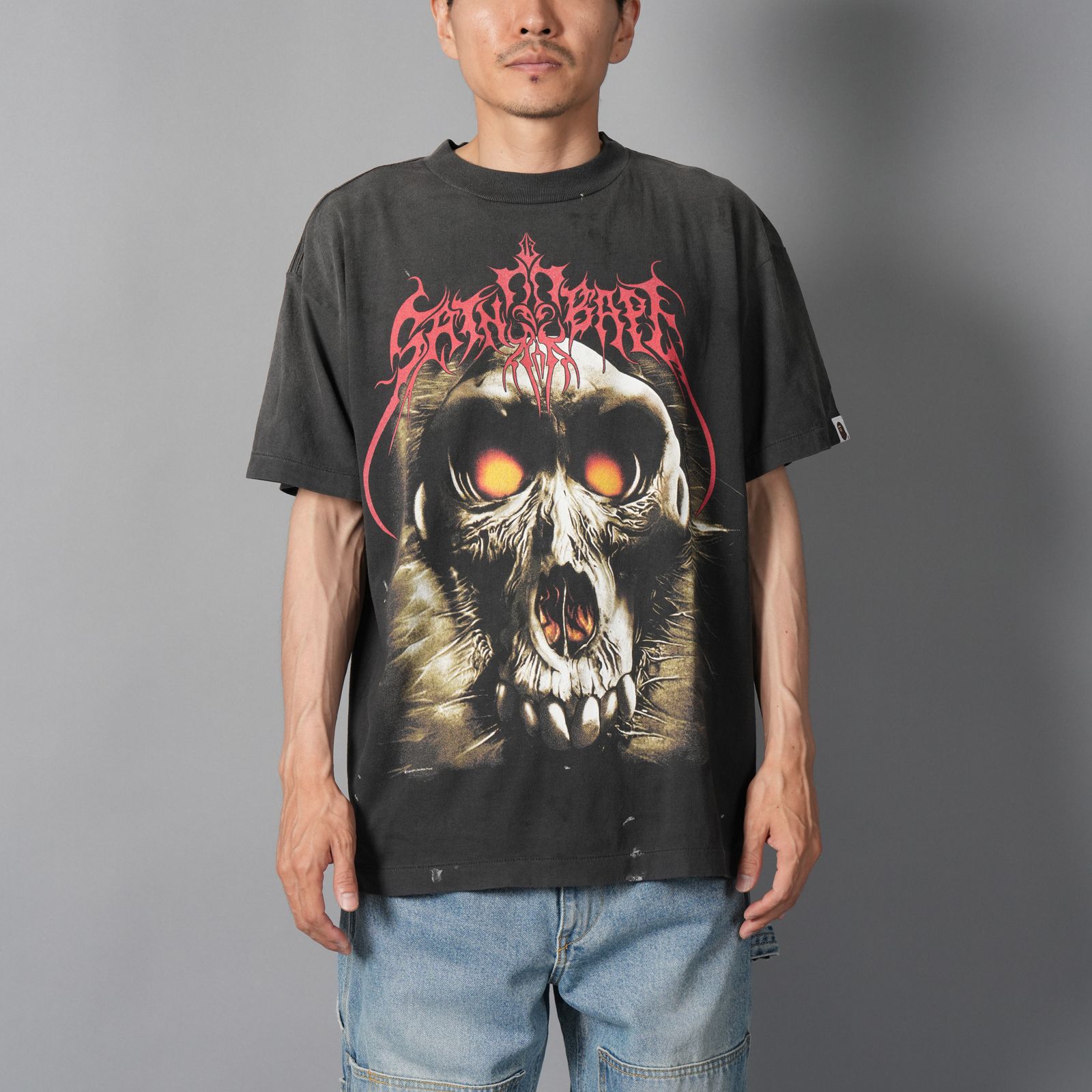 【コラボ】SM-HR1-0000-C37 / BAPE_SS TEE / SAINT BAPE / BLACK / Tシャツ (ブラック)