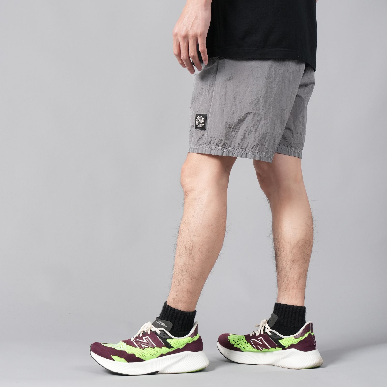 【ラスト1点】B0943 NYLON METAL SWIM PANTS / ナイロンメタル バミューダ スイムパンツ [水陸両用] [ナイロンメタル] (グレー)