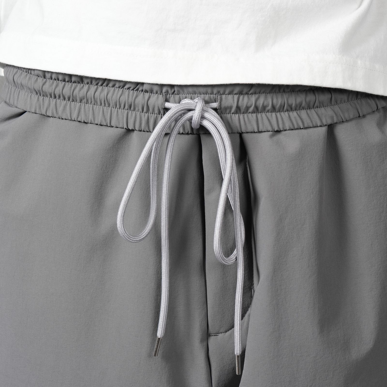 【ラスト1点】CHEVRON PUFFER NYLON TROUSER / ナイロントラウザー (グレー/ホワイト)