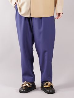 【ラスト1点】 TROPICAL WOOL PANTS / トロピカルウール パンツ(タック入り) / イージーパンツ / コーンフラワー(ブルー) / 【定番商品】/ メンズ