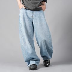 OVERSIZED ROUNDED LOW RISE JEAN / デニム オーバーサイズ ローライズジーンズ  (クラシックライトインディゴ)