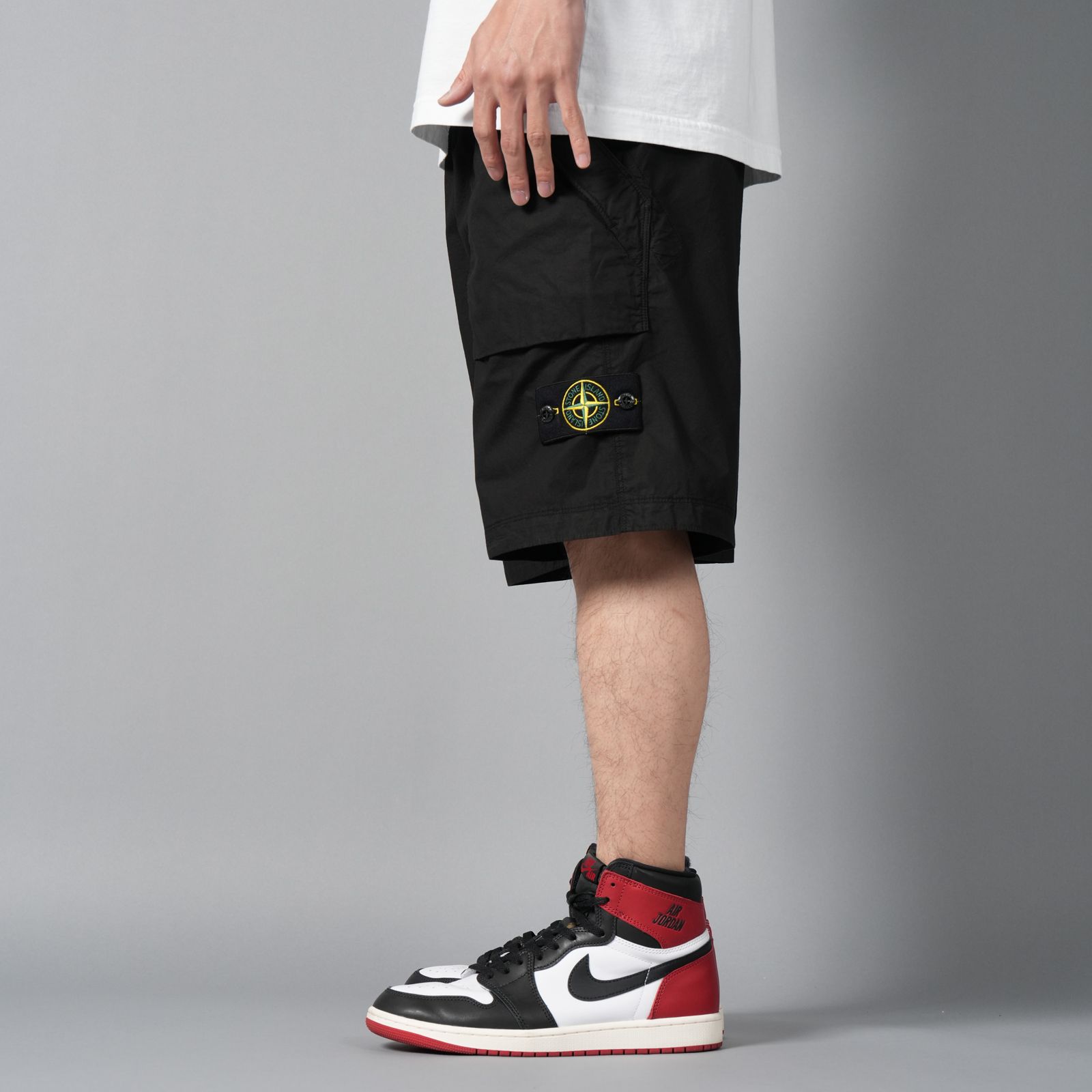 【ラスト1点】L100009 BERMUDA COMFORT SHORTS / ショートパンツ [ガーメントダイ] [ストレッチ入り](ブラック)