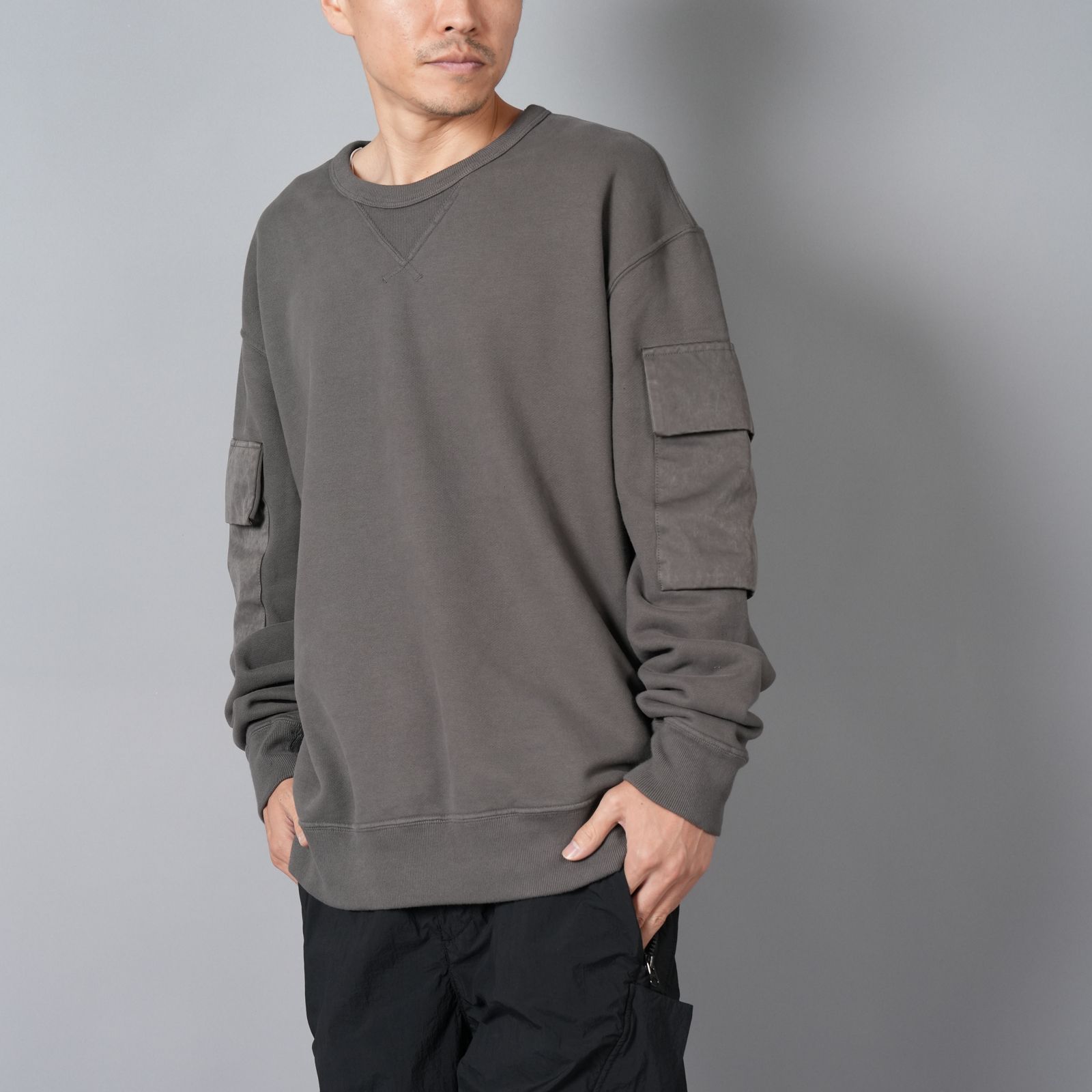 【ラスト1点】FELPA GIROCOLLO / CREW NECK SWEAT / クルーネックスウェット(チャコール)