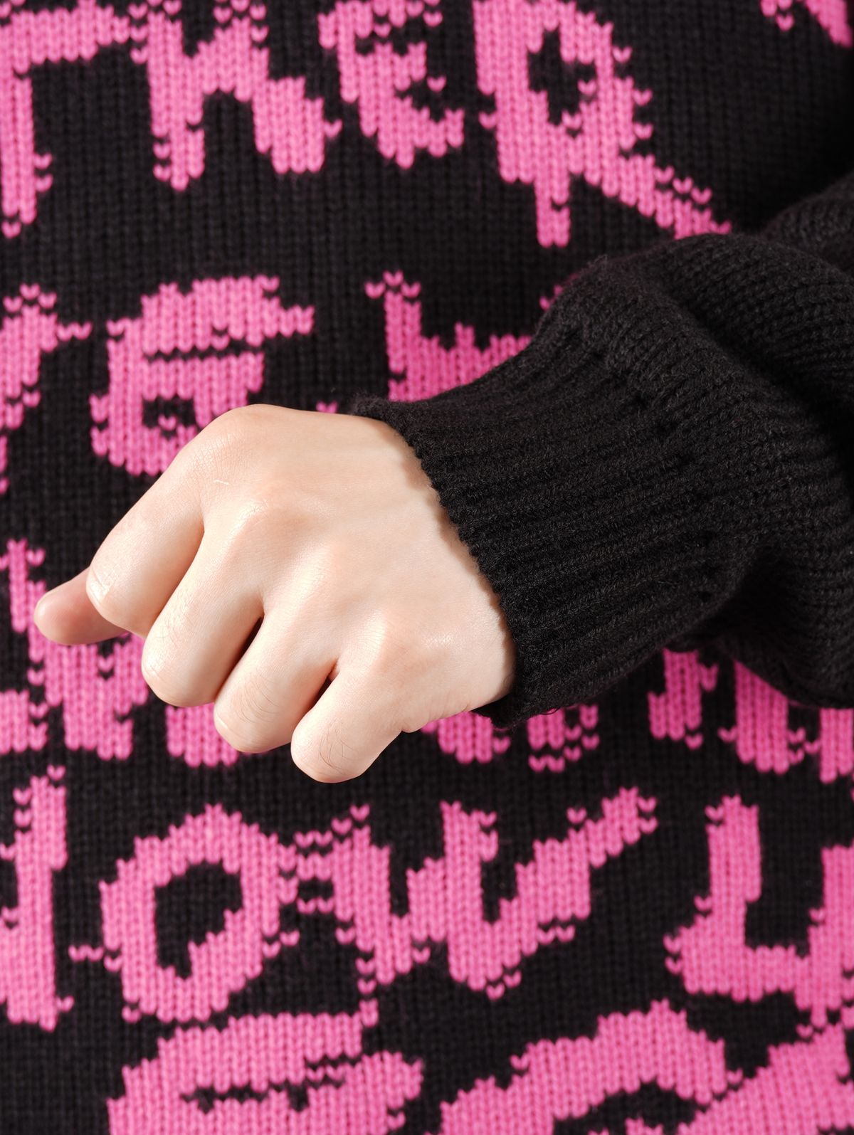 ラスト1点 / NOWLETS FUCK KNIT SWEATER / ナウレッツ ファック ニット セーター (ブラック)