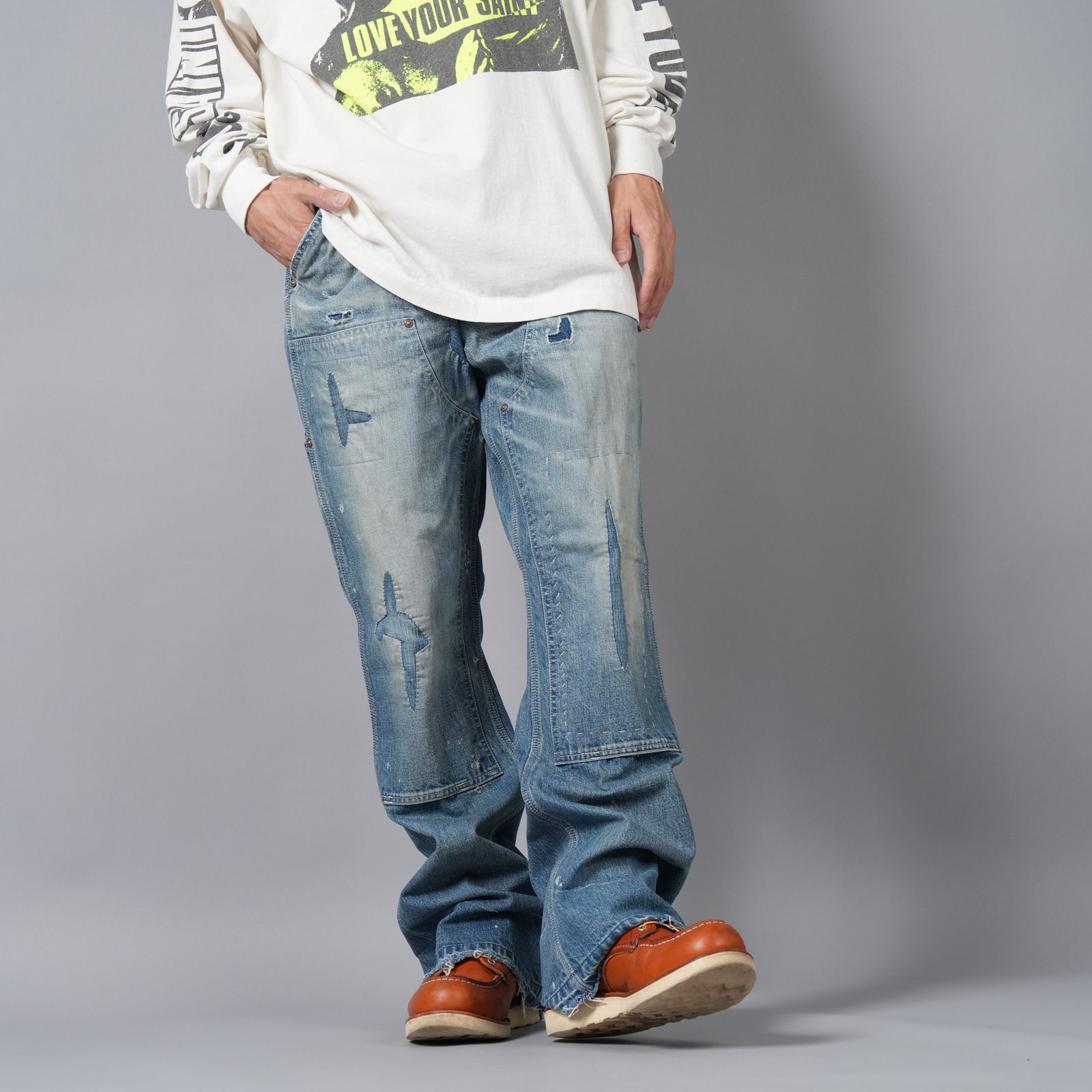【限定値下げ中】パープル ダメージジーンズ DADA LEX US mnml 限定値下げ中】パープル ダメージジーンズ DADA LEX US mnml