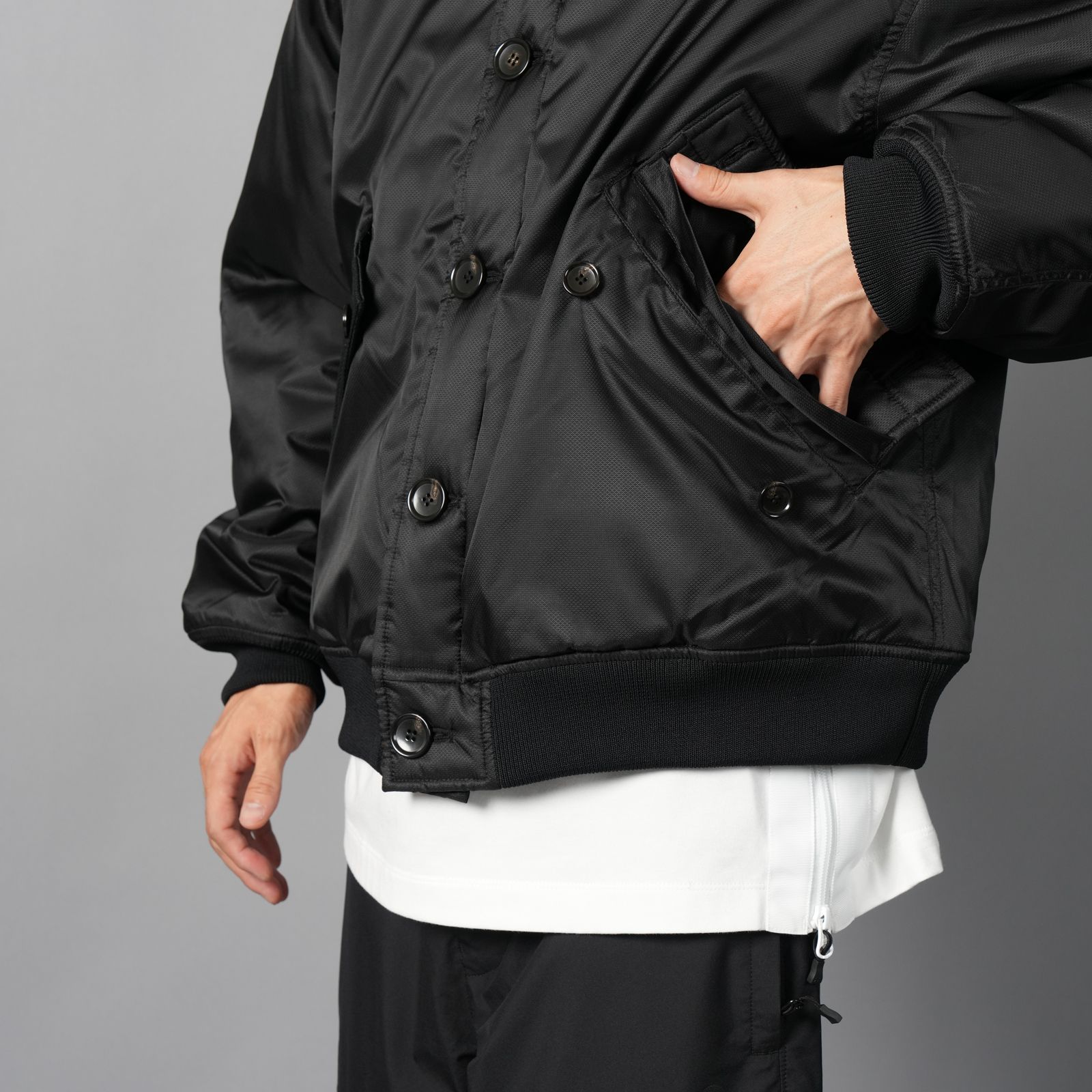 WR REAMIDE DOBBY FLIGHT JACKET  / フライトジャケット (ブラック)