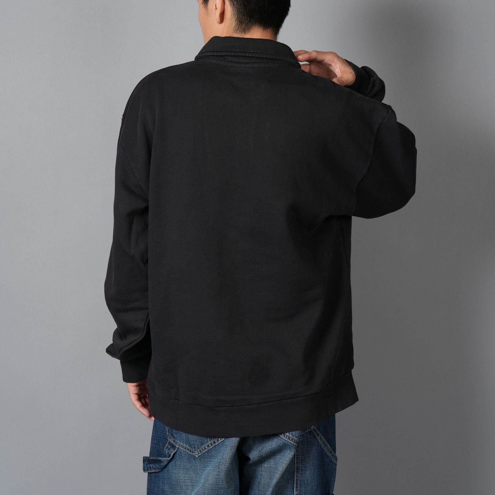 HALF ZIP PULLOVER / ハーフジップ プルオーバー / スウェット  (ジェッドブラック)