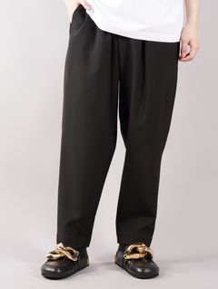 【ラスト1点】 TROPICAL WOOL PANTS / トロピカルウール パンツ (タック入り) / イージーパンツ / ブラック /【定番商品】/ メンズ