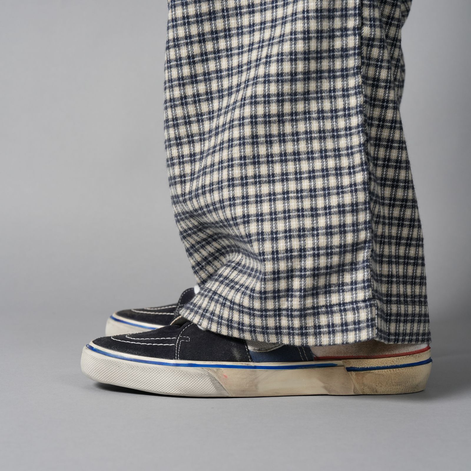 DOLLY, plaid cargos / カーゴパンツ (ブルー/クリーム)