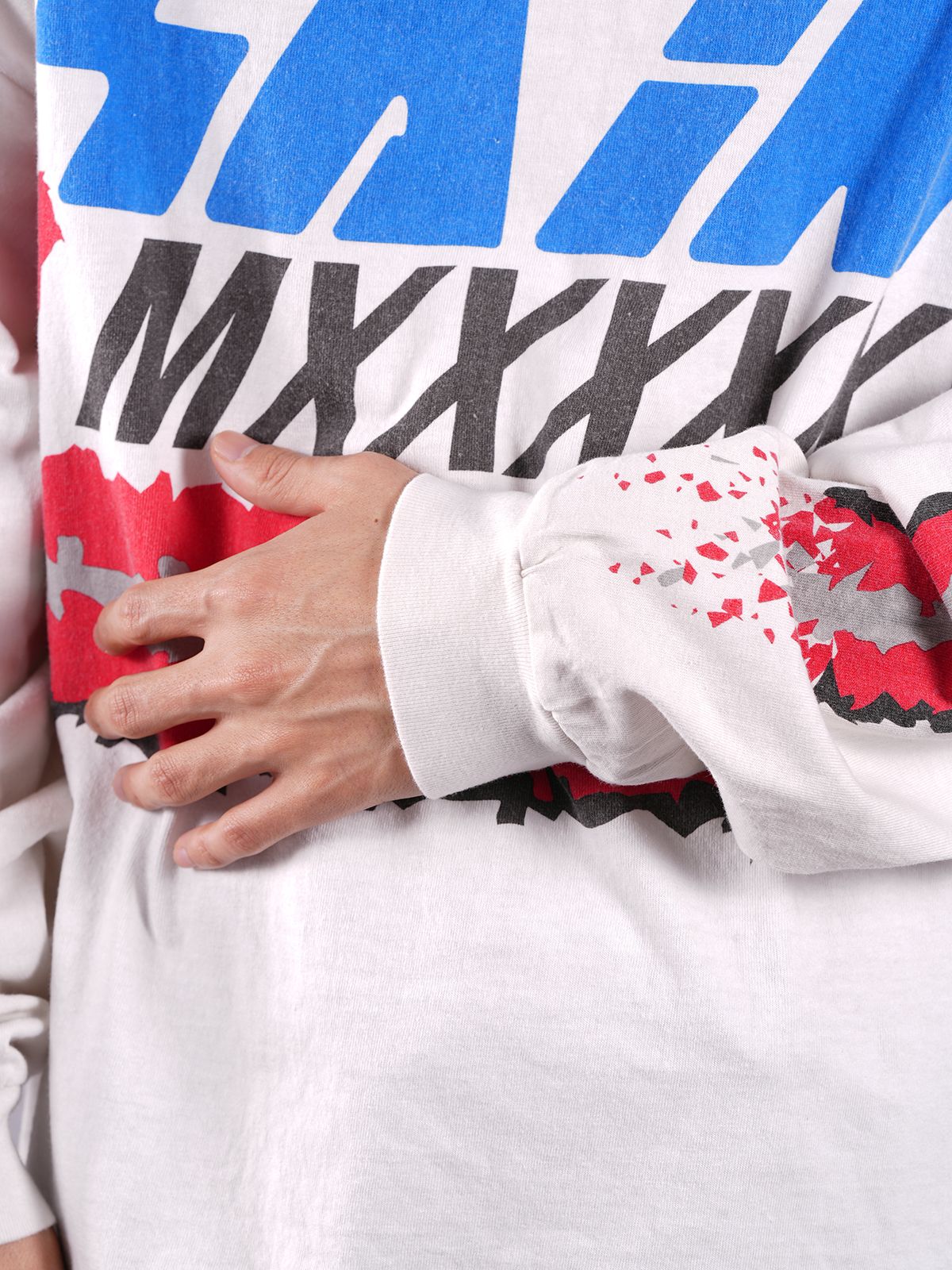 ラスト1点 / SM-S22-0000-034 / LS TEE / MOTO /WHITE / ロングスリーブ モト  (ホワイト)