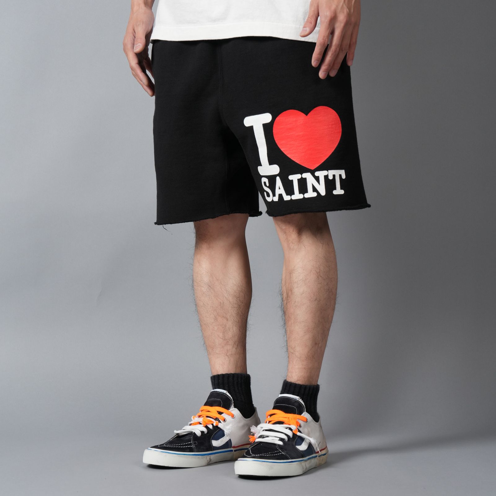 SM-MK8-0000-066 / SWEAT SHORTS / I LOVE SAINT/BLK / スウェットショーツ (ブラック)