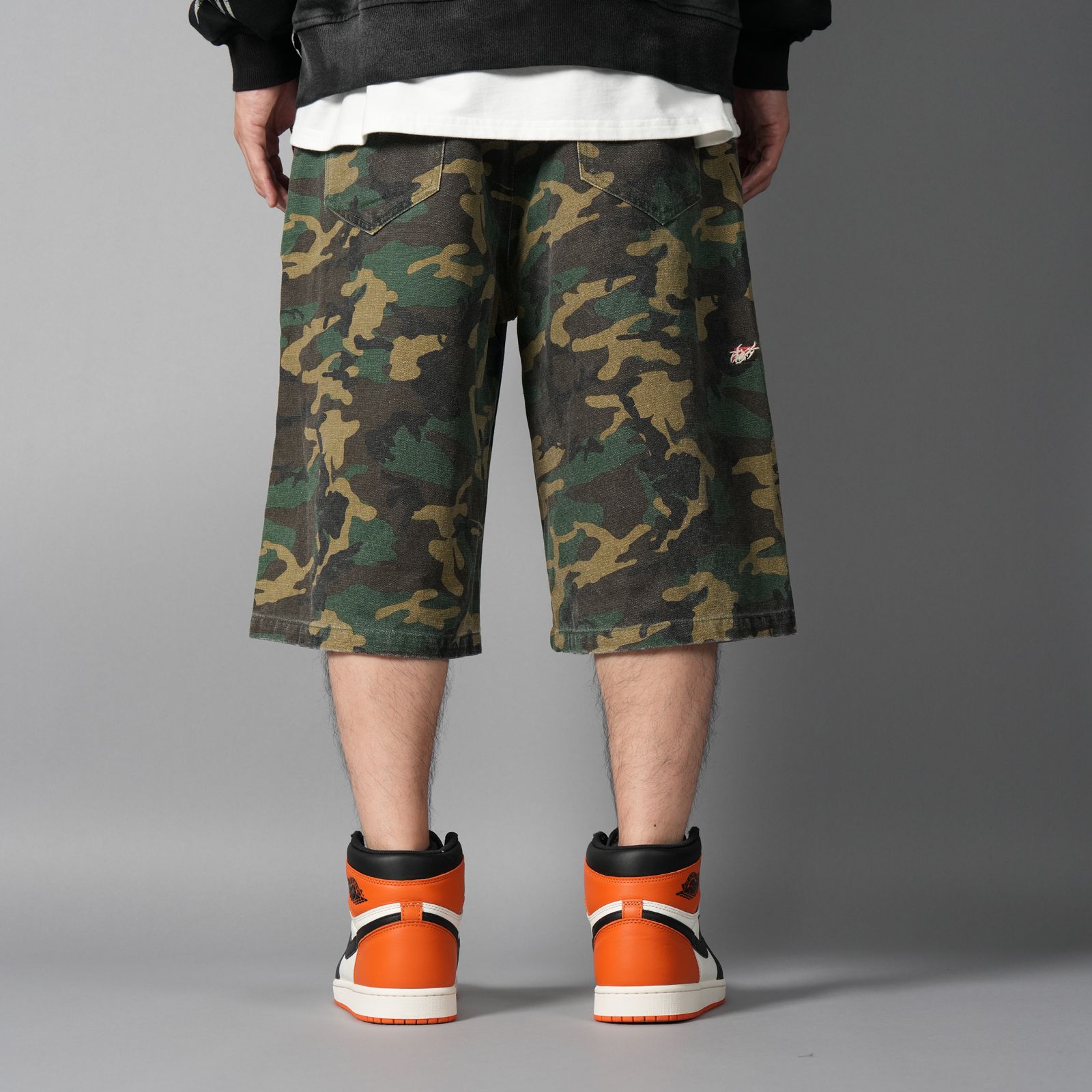 【ラスト1点】 3D Tribal Denim Five-pocket Shorts / スリーディトライバル デニム ファイブポケット ショーツ (ウッドランドカモ)